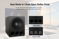Caisson de basses actif Tonewinner SW-D6000 15-220Hz, 15 pouces, en bois, 800W avec amplificateur, enceinte à cornet, application et télécommande