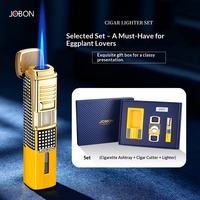 Briquet à cigare haut de gamme pour homme, en alliage, à flamme jet, coupe-vent, rechargeable, allumage à une touche, flamme réglable, design portable pour