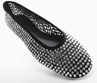 Ballerines plates en gros pour femmes, chaussures plates à strass, ballerines scintillantes, ballerines décontractées en maille à paillettes pour mariage