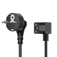SIPU EU Plug AC Rallonge d'alimentation européenne 1m 1.5m 1.8m 2m Cordon d'alimentation électrique à angle de 90 degrés pour ordinateur