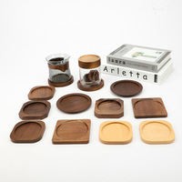 Sous-verres en noyer isolés résistants à la chaleur pour café, impression personnalisée, design moderne et simple, marque MUYUAN