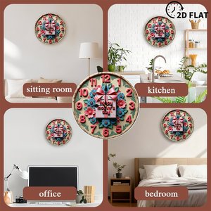 Creative <b>design</b> Home Decoration Round Wooden <b>Wall</b> <b>Clock</b> 25cm Circle Living Room <b>Wall</b> <b>Clock</b> - Product Image 3