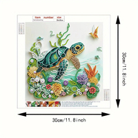 Kit de Peinture Diamant 5D Tortue Marine, Artisanat DIY avec Strass Acryliques, Décoration Maison, Outils Inclus