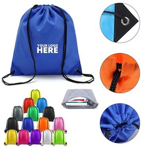 Waterproof Sports <b>Drawstring</b> <b>Backpack</b> Cinch Sack Storage Bags with Polyester Mesh Lining for School Gym Travel-Boy Friendly - Product Image 2