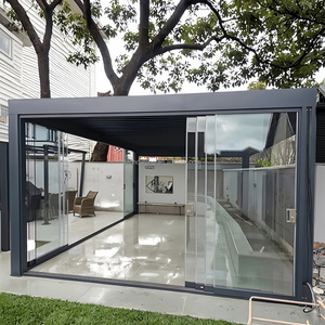 Porte coulissante intelligente en verre sans cadre en PVC, construction moderne en alliage d'aluminium, isolation thermique, capteur automatique intérieur/extérieur - Product Image 2