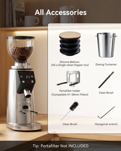 Molinillo de Café Eléctrico Profesional de Acero Inoxidable de 64 mm con Muelas Planas, 100 Ajustes de Molienda, Pantalla Táctil de Aluminio, para el Hogar - Product Image 6