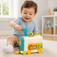 Jouet musical Xylophone Train avec balles et blocs à marteler, jouet éducatif pour l'apprentissage précoce des bébés et des tout-petits