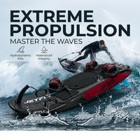 Prêt à être expédié, design ergonomique, 110CC, 64 km/h, coque en carbone obsidienne cramoisie, planche à roulettes Jetboard, planche de surf, trois ailerons, poignée antidérapante