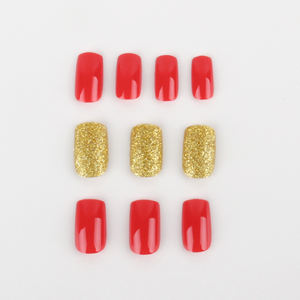 Faux ongles pour femmes et filles, nouveau Design, rouge et or, couverture complète, pour la maison, salon de <span class=keywords><strong>manucure</strong></span>, <span class=keywords><strong>2022</strong></span> - Product Image 3