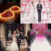 Usine En Gros Romantique Artificielle Pétales De Rose Rayonne Fleurs Pétales De Rose Rouge pour La Saint Valentin Décoration De Fête De Mariage