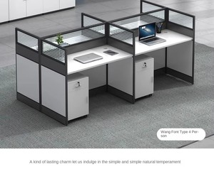 Modern <b>Office</b> Furniture Call Center Cubicle <b>Workstation</b>, Partition Computer Desk with Drawer Cabinets for Staff - Product Image 5