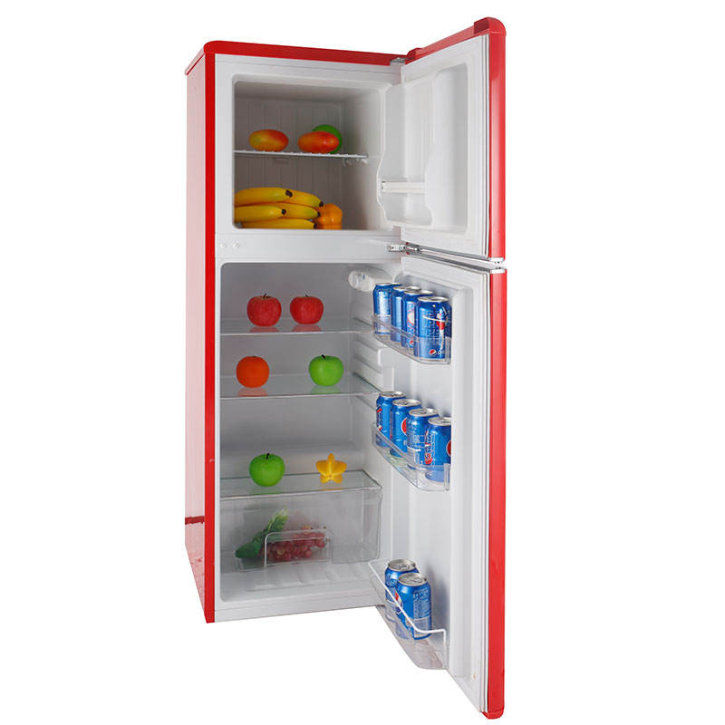 BCD-138V ダブルドア レトロ冷蔵庫 2ドア 縦型冷蔵庫 上部冷凍庫