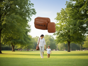 Borsa fotografica in pelle Chnale con custodia per trasporto per madre e bambino con chiusura a cerniera - Product Image 2