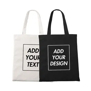 Low price customized promotional reusable natural cotton canvas shopping bag