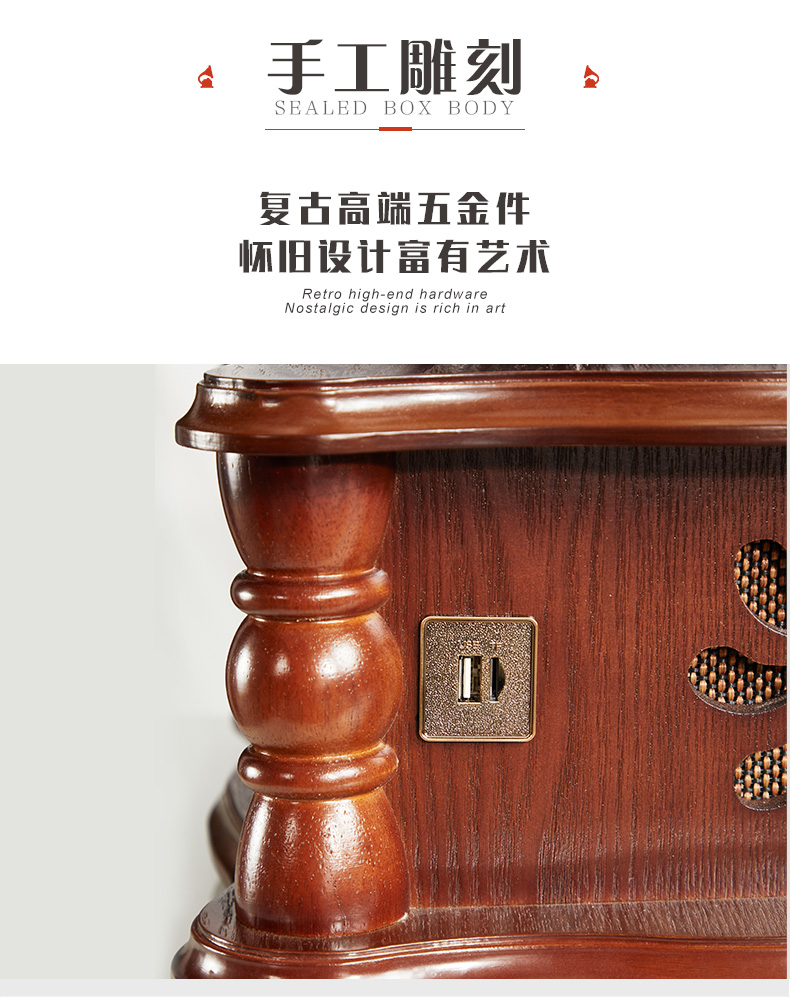 High quality Wooden Style vintage vinyl record Phonograph Player LP /FM/ USB /BT Music retro Combo Turntable