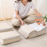 Ensemble de 6 sacs de rangement de voyage compressibles, imperméables, pour valise, organisateur de bagages portable