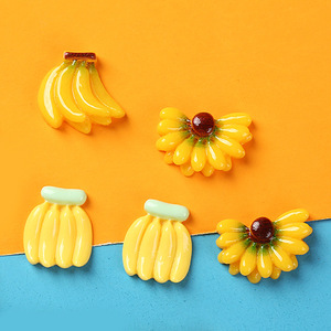 Materiale in resina a forma di mazzo di banane per fai da te, simulazione crema, per decorazione cover cellulari, applicazione di diamanti, accessori per capelli, orecchini, con rivestimento a polvere - Product Image 4