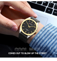 CURREN-Montre à Quartz en Cuir Véritable pour Homme, avec Mains Lumineuses, Étanche à la Mode, Décontractée, 30m, 8480