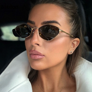 <span class=keywords><strong>Bettega</strong></span> Nouveau style de lunettes de soleil polygonales haut de gamme à petite monture pour femmes, en métal, idéales pour la mode de défilé - Product Image 1