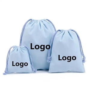 Bolsa con cordón de algodón con logotipo impreso personalizado, regalos promocionales, bolsa de ropa de joyería - Product Image 1