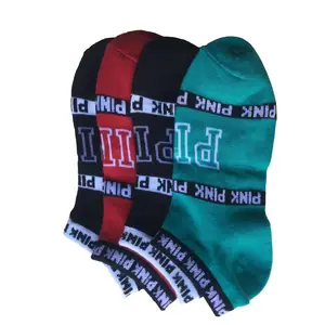 Calcetines tobilleros deportivos para niñas, medias cortas de algodón con letras Multicolor, color rojo y rosa, para Skateboard