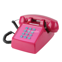 Téléphone fixe filaire de style européen des années 1930, sonnerie mécanique, cadran à boutons, design vintage à l'ancienne