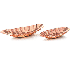 Plateau rond en cuivre profond, vente en gros, en cuivre, plateau de service en vente, plateau de table en cuivre martelé pour fruits - Product Image 2