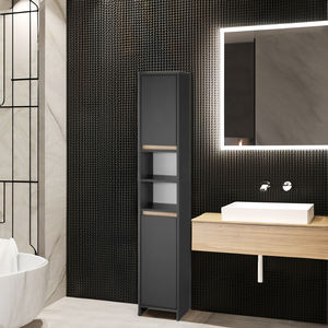 Modern Anthracite Grey <strong>Free</strong> <strong>Standing</strong> MDF Wood <strong>Tall</strong> <strong>Bathroom</strong> <strong>Cabinet</strong> with Doors OEM Design From Factory Source - Product Image 2