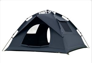 אוהל קמפינג עבה לארבע עונות, אוטומטי לחלוטין, דו-שכבתי, מבד אוקספורד, עמיד למים, איכותי, ל-3-4 אנשים - Product Image 4