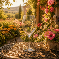 Verres à vin rouge en cristal de luxe avec design transparent, option de logo personnalisé, style classique