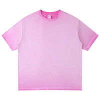 Camiseta de punto extragrande unisex al por mayor, 100% algodón, diseño liso para estampar, transpirable, 300g para hombre