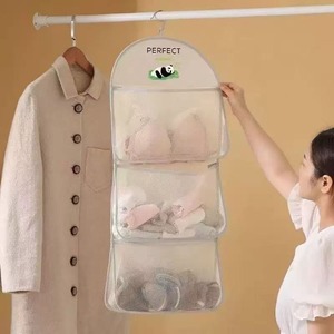 Organisateur suspendu en maille parfait à 3 niveaux avec crochets pour rangement de sous-vêtements et chaussettes dans la chambre et la garde-robe – Solution d'organisation optimale - Product Image 4