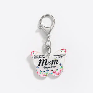 Nouvelle tendance Porte-clés en acrylique papillon créatif 2D pour la fête des mères Cadeau surprise pour maman Pendentif - Product Image 1