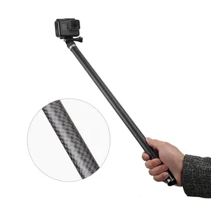 حار بيع GoPro Monopod 2.7M طويلة Selfie عصا ألياف الكربون قابلة للتمديد يده القطب Monopod ل GoPro كاميرات