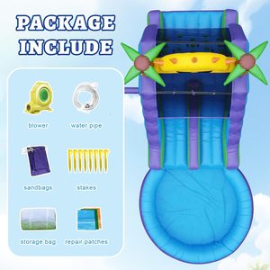 Trẻ Em Người Lớn Thương Mại Cấp PVC Đôi Làn Đường Trượt Nước Bơm Hơi Với Lớn Kín Splash Wate Hồ Bơi Và Leo Lên - Product Image 3