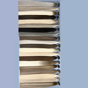 <span class=keywords><strong>Nano</strong></span> anillo doble dibujado 12A grado extensiones de cabello crudo 30 pulgadas suelta onda profunda y rizado recto teje 1B estilos preunidos - Product Image 6