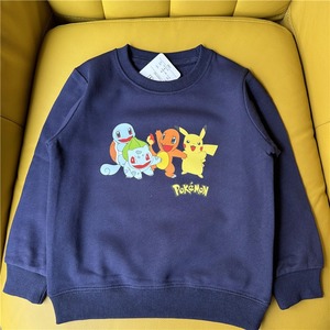Sweat-shirt à col rond pour enfants, 8 motifs de dessins animés <span class=keywords><strong>Pikachu</strong></span> Charmander Bulbasaur imprimés, pull décontracté à capuche pour garçons et filles - Product Image 3