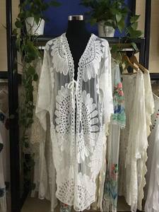 I001-0519 Women Beachwear Cover up Transparent <strong>Mexican</strong> Blouse <strong>Dress</strong> for Sale - Product Image 3