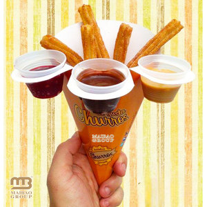 Support <span class=keywords><strong>en</strong></span> papier personnalisé imprimé pour churros de qualité alimentaire, emballage pour churros, <span class=keywords><strong>cornet</strong></span> à glace pour restaurant de rue à emporter - Product Image 4
