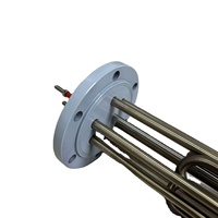 Calentador de inmersión de brida OEM 380V 400V con tubo de temperatura para sensor de temperatura (termopar)
