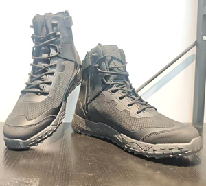 DFH06 Black High‑Cut Tactical Combat <b>Boots</b> Breathable Mesh Construction Shock‑Absorbing Rugged Outsole for <b>Hiking</b> Camping Field - Product Image 1