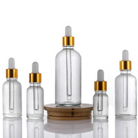 MUBBP 5ml 10ml 15ml 30ml 50ml 100ml Flacon d'emballage d'huile essentielle en verre transparent 30ml 60ml 120ml avec bouchon compte-gouttes