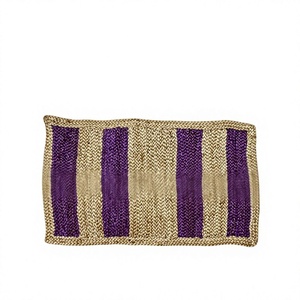 Tapis et carpettes en jute rayés faits main, écologiques et à prix abordable, violet beige, tissés, décoration intérieure, style simple, pour porte. - Product Image 1