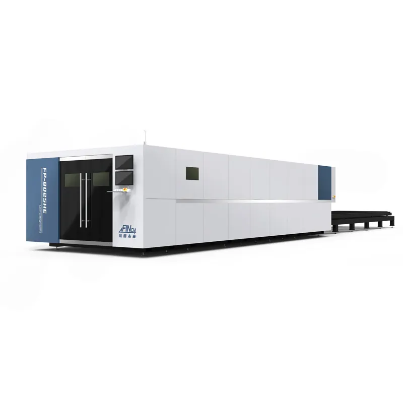 High Power FINCM China 12KW 20KW 30KW Enclosed Double Platform Fiber Laser Cutting Machine for Sheet Metal