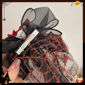 Pinza de Pelo Gótica de Halloween para Mujer con Diseño de Calavera y Rosa, Accesorio de Pelo Oscuro de Vampiro para Fiesta, Venta al por Mayor - Product Image 4