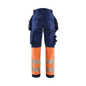 BLAKLADER - 711425138953D25 Women's <b>Hi</b>-<b>Vis</b> Softshell trousers Navy blue/<b>Orange</b> - EAN 7330509879764 <b>HI</b>-<b>VIS</b> WORKWEAR - Product Image 2