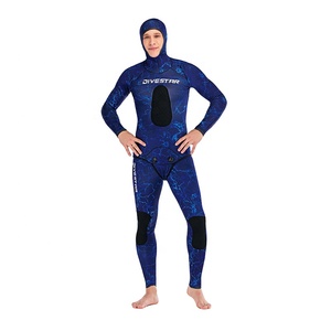DIVESTAR Blue Camo 3mm <span class=keywords><strong>5mm</strong></span> 7mm Hombres Dos piezas Open Cell Spearfishing Wetsuit Hood Buceo Natación Freediving Suit - Product Image 3