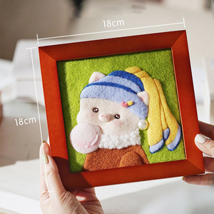 Kit de feutrage à l'aiguille DIY pour Noël : Créez des cadres photo en toile de laine – Décoration parfaite pour la maison, artisanat textile pour anniversaire - Product Image 3