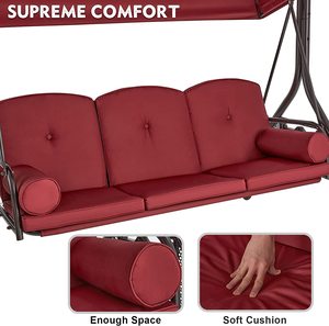 3 posti moderno telaio in acciaio tessuto esterno portico oscillazione con baldacchino regolabile e Stand per uso camera da letto e Hotel - Product Image 3