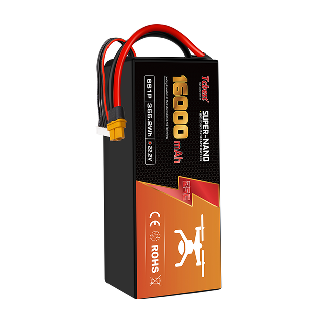 Heavy-Duty 16000mAh 6S 25C 22.2V LiPo Drone Battery Pack for Agricultural Spraying Drones